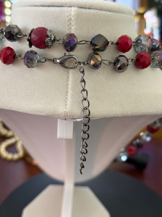 Chic AB Glass and Acrylic Beaded Necklace - Picture 9 of 9